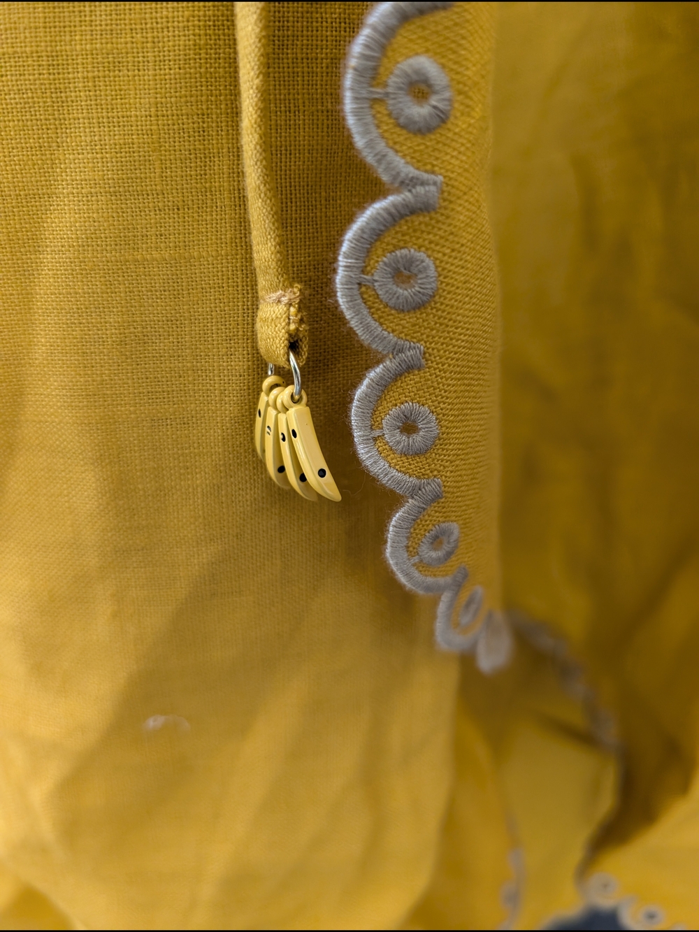 NWT Farm Rio Yellow Bananas Euroflax Linen Maxi Wrap Dress Sz M - Picture 9 of 9